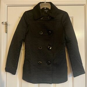 BEBE black quilted pea coat XS S